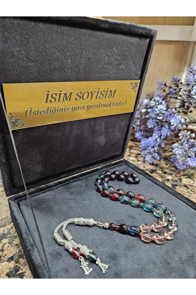 Ateş Kehribar Tesbih, Kişiye Özel Tesbih, Sıkma Kehribar Tesbih, Usta İşi Tespih  Gümüş kaplama - BONİBON